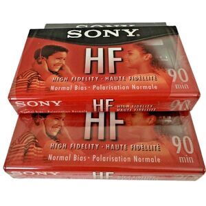 Sony HF 90 Minute‎ Blank Audio Cassette Tapes High Fidelity Lot of 3 New Sealed